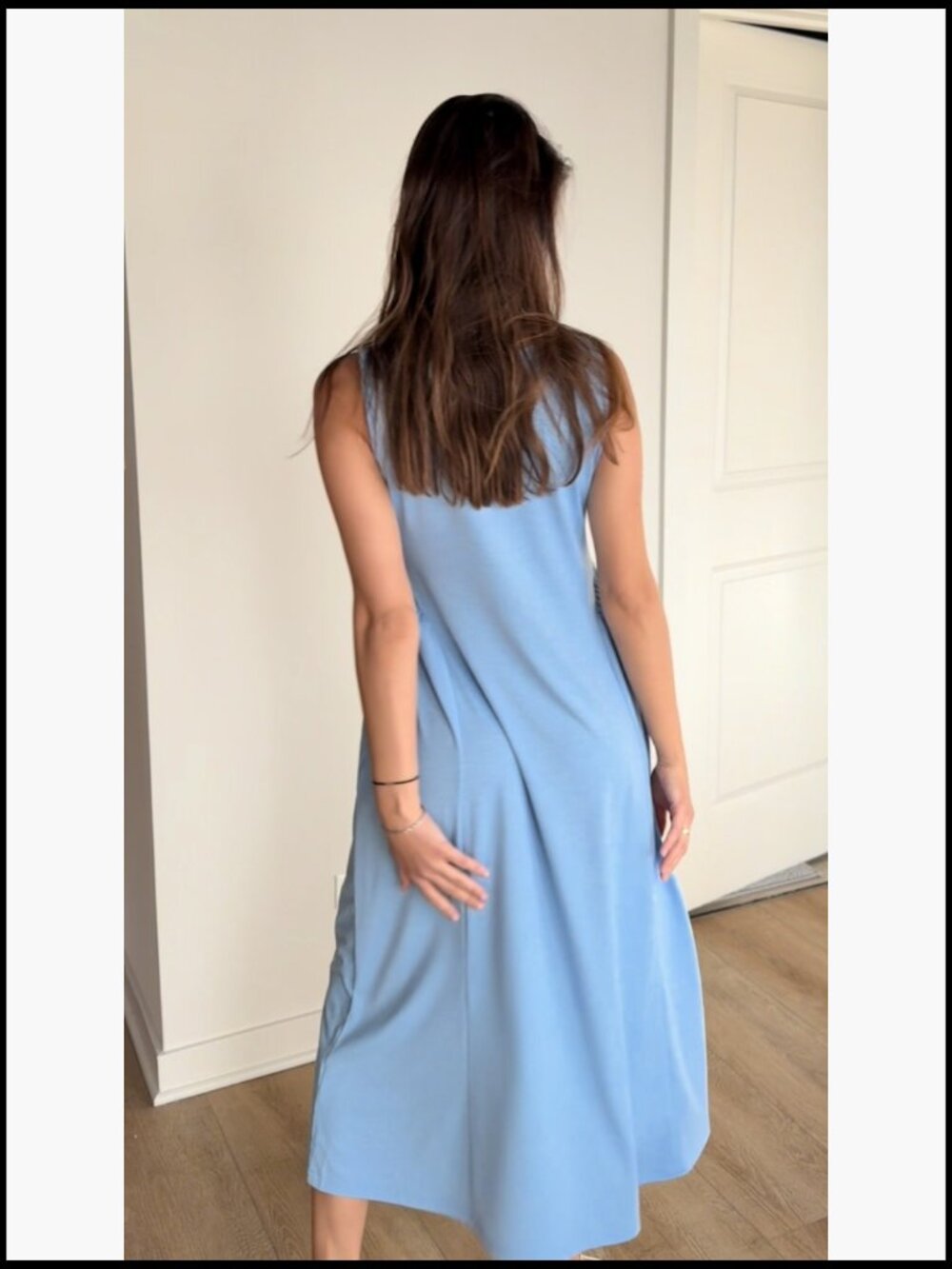 Sleeveless Button Maxi Dress with Pockets A-Line Flowy Summer - Picture 5 of 7